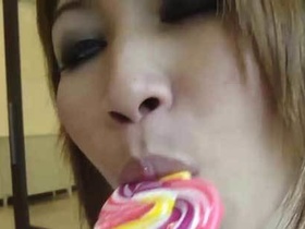 Lollipop cutie loves to suck
