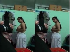 Adorable looking girl still wearing clothes after sexual encounter