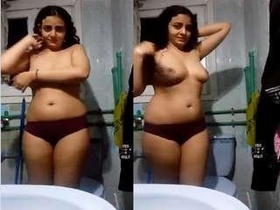Cute girl flaunts her ample bosom
