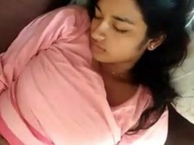 Sleeping girl with huge breasts trapped by her brother