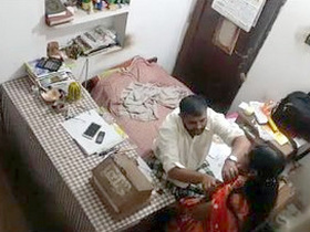 Desi housewife's breasts squeezed by her boss
