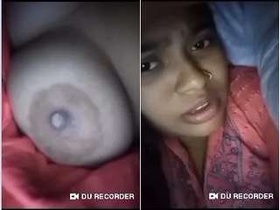 A rural Bangladeshi girl flaunts her breasts in a homemade video