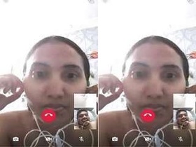 A sexy girl flaunts her naked body on a video call