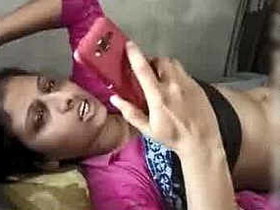 Indian college student gives a blowjob over the phone in part 2