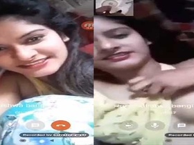 Adorable girl flaunts her breasts in a video call