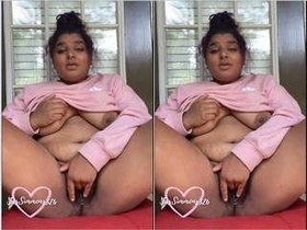 Excited Indian girl flaunts her bosom and intimate parts
