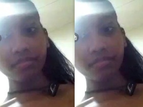 Naughty girl pleasures herself with her fingers