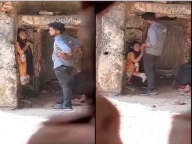 Desi's lover gets naughty outside the door and enjoys standing sex