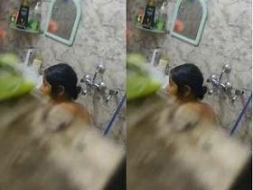 Secretly recording Bhabi's private bathing moments with hidden camera