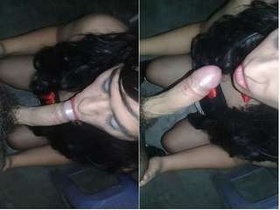 Steamy video of a stunning woman giving a sensual blowjob to her partner