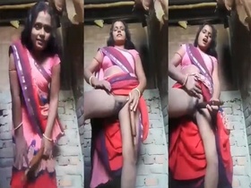 Horny Dehati Bhabhi gets naughty with a dildos for camera