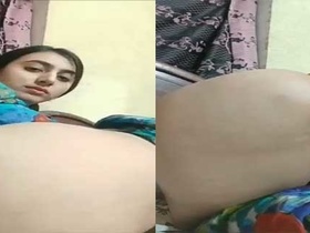 Naked Muslim girl in village shows off her pretty body and pussy