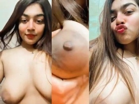 Sexy Bangladeshi girl flaunts her large breasts