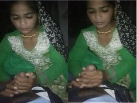 Exclusive Indian village girl gives a blowjob
