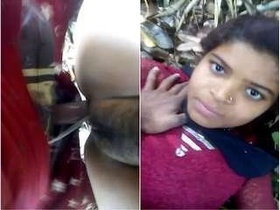 Indian village girl's tight pussy gets pounded by lover outdoors