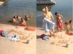 Rajasthani women bathe in public
