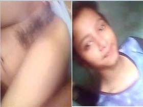 A stunning girl named Odia flaunts her breasts and intimate area