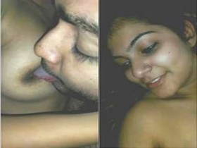 Desi girlfriend enjoys boob sucking from her lover