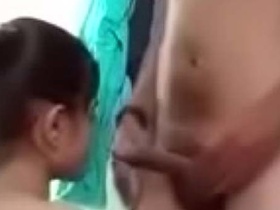 Cute girl enjoys giving a blowjob