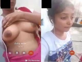 Desi babe flaunts her body parts in a video call
