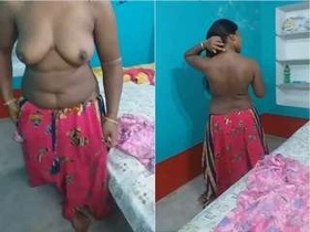 Tamil husband creates a video of his wife's big breasts