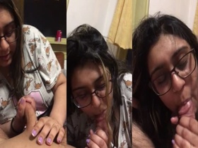 Fat wife gives her husband a sensual blowjob