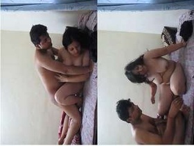 Desi Indian girl with black lover in hotel room