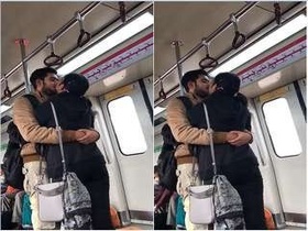 Desi couple's steamy make out session on the train