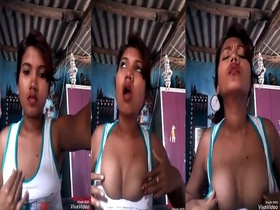 Busty Bhojpuri woman flaunts her assets in solo video