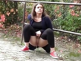 Outdoor urination in a public place