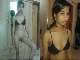 A stunning Bangla babe flaunts her breasts and intimate parts