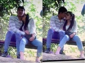Nepali couple enjoys a passionate outdoor romance captured by CC TV