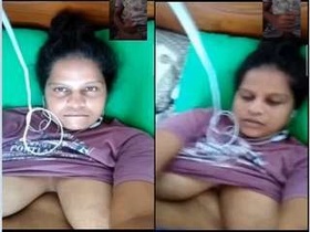 Horny Indian mom flaunts her breast and pussy