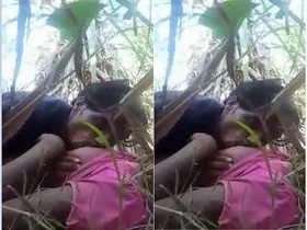 Desi village lover enjoys outdoor sex and breast sucking