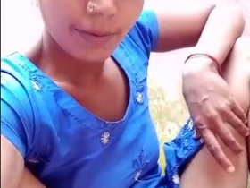 Indian bhabhi flaunts her unshaven vagina in a blue business suit