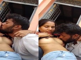 Outdoor fun with a country girl who loves having her breasts sucked