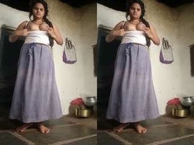 Country girl's natural breasts and pussy on display