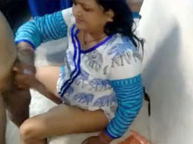 Indian wife gives a blowjob and handjob in part 1