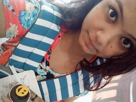 Indian girl flaunts her breasts for her lover