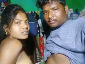Indian husband and wife have passionate sex in their home