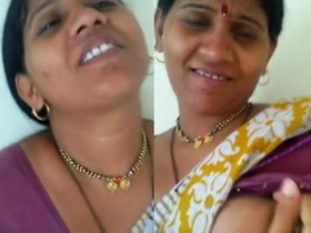 Big-breasted aunty from India gets naughty