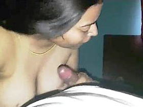Indian wife gives a hot blowjob