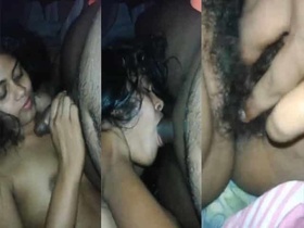Sri Lankan girl with curly vagina performs oral sex