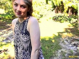 Outdoor adventure with a stunning cookie getting her back hole licked and fucked