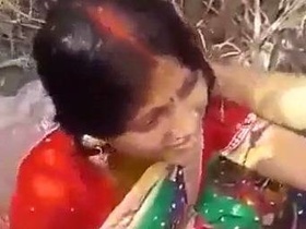 Desi couple indulges in outdoor sex on a lush green lawn
