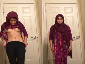 Exclusive video of a cute Indian girl with big boobs showing off
