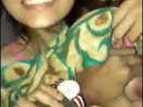 Boyfriend squeezes girlfriend's breasts in passionate sex