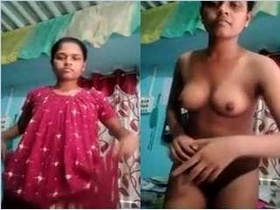 Exclusive video of a desi girl stripping naked for her lover