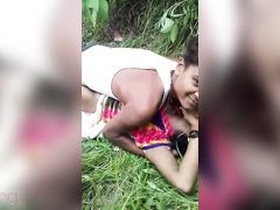Outdoor sex scene with local amateur couple