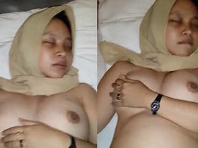 Hairy hijabi teen indulges in steamy sex session